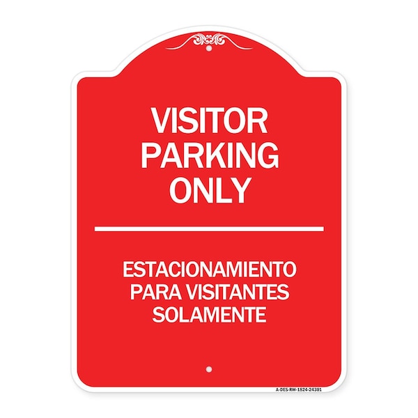 Signmission Bilingual Reserved Parking Visitor Parking Only Estacionamiento Para Visitantes, A-DES-RW-1824-24301 A-DES-RW-1824-24301 - main